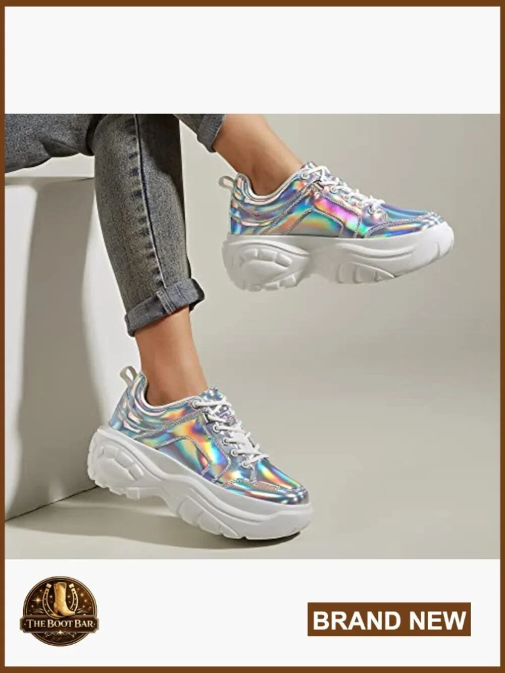 Chunky Platform Sneakers Lace-Up Walking Shoes Lightweight Comfortable